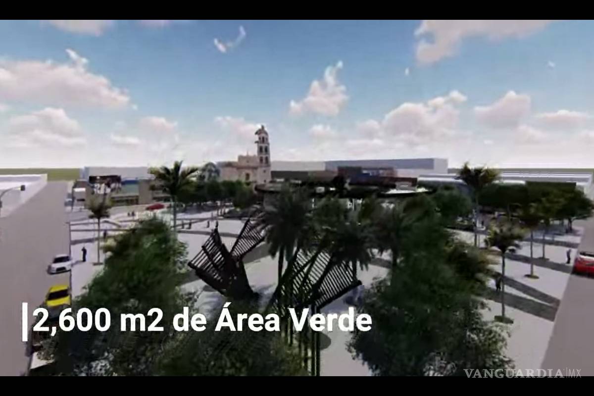 Presentan nuevo diseño &quot;más verde&quot; de la Plaza Principal de Monclova