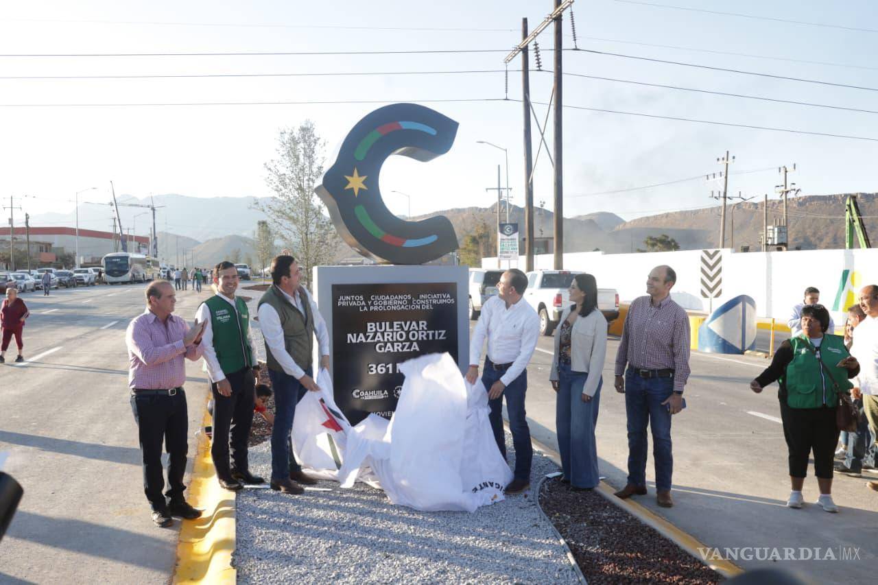 $!La obra de prolongación del Bulevar Nazario Ortiz Garza, al poniente de Saltillo, requirió una inversión de 362 millones de pesos y cuenta con más de cuatro kilómetros de longitud.