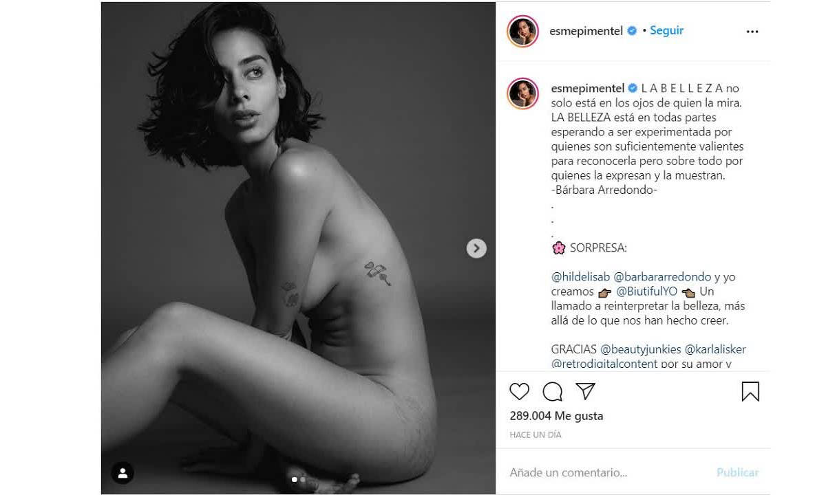 Esmeralda Pimentel se quita la ropa... y presume sus estrías