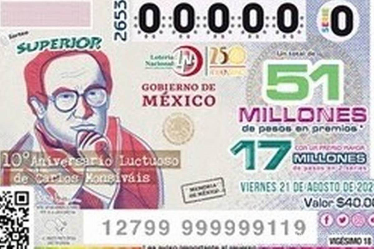 Develan billete de lotería de Carlos Monsiváis