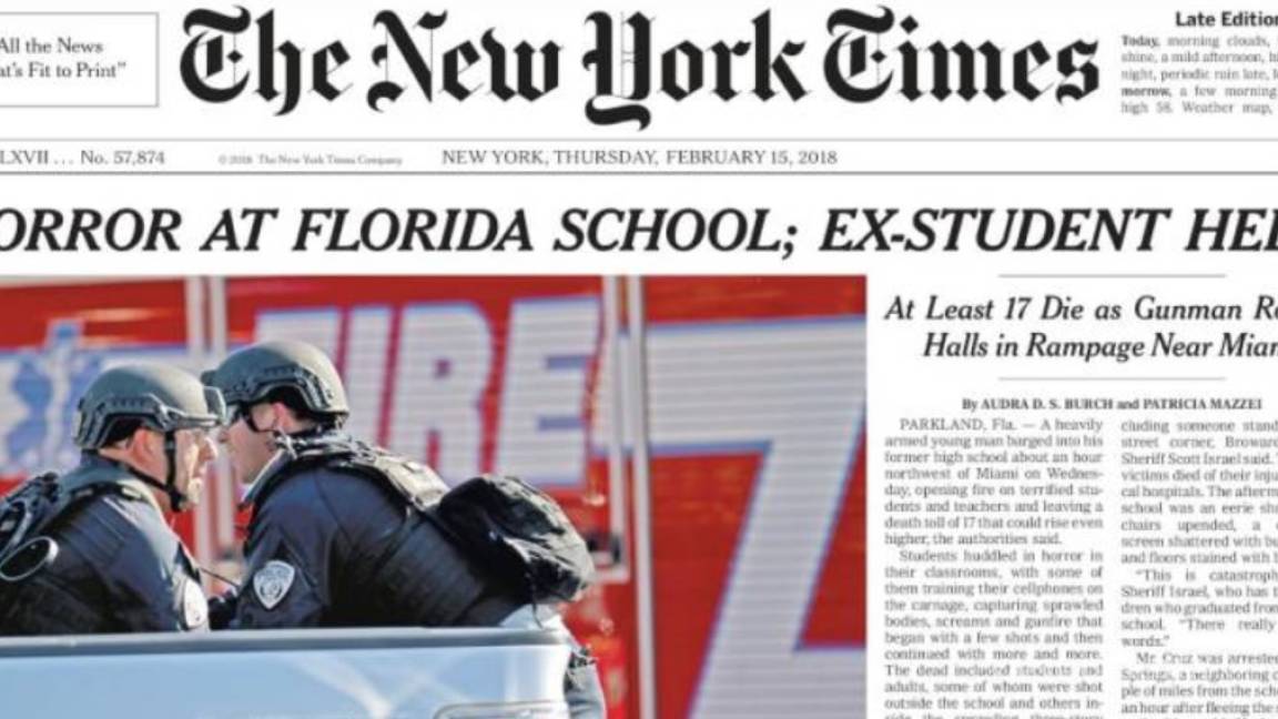 ¿Cómo amanecieron las portadas de los periódicos más importantes de EU, tras tiroteo en Florida?