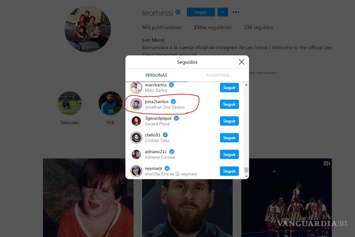 $!¿Quién es el único mexicano que sigue Lionel Messi en Instagram?