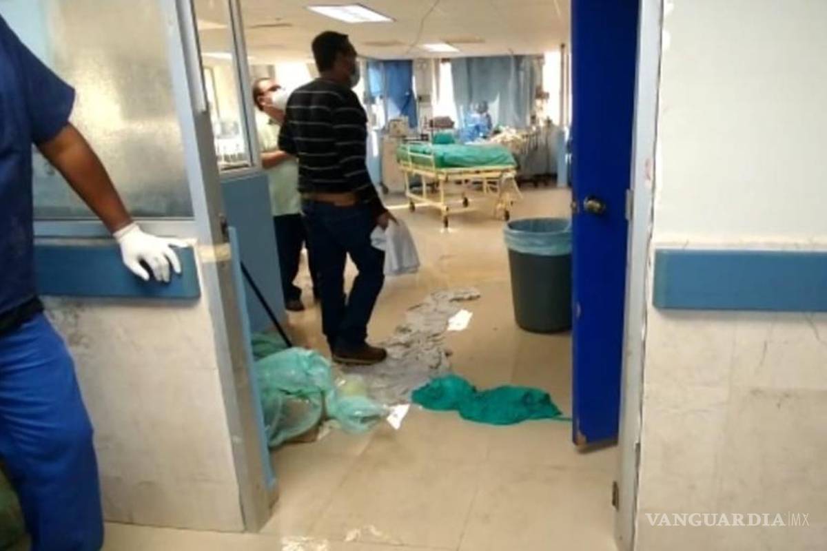 Le caen plafones y aguas negras a niña internada por COVID-19 en IMSS