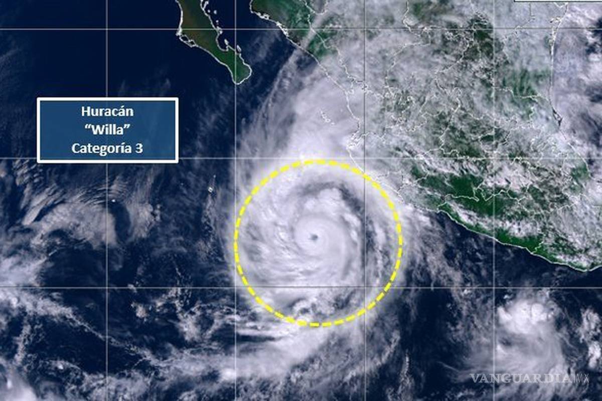Huracán Willa sigue tomando fuerza, ya es categoría 3