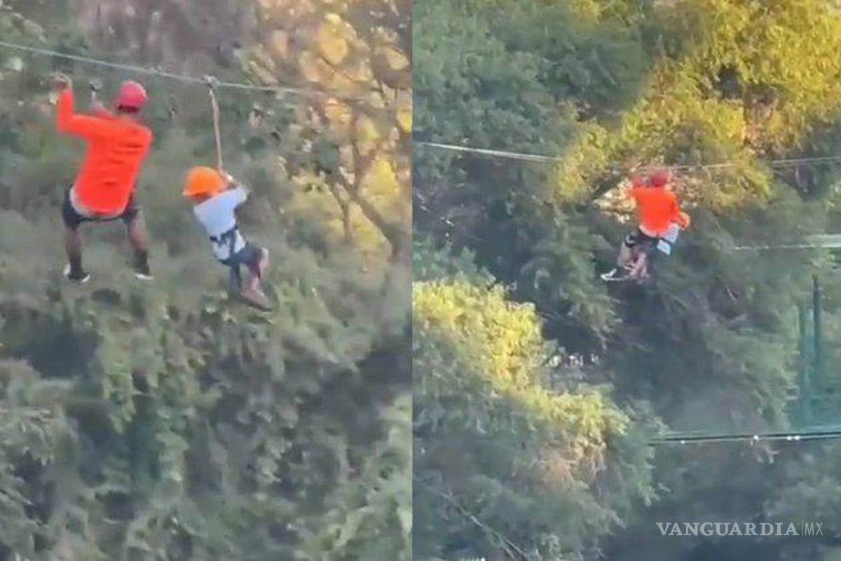 Se salva niño de milagro; cae 12 metros de tirolesa en Parque Fundidora de Monterrey