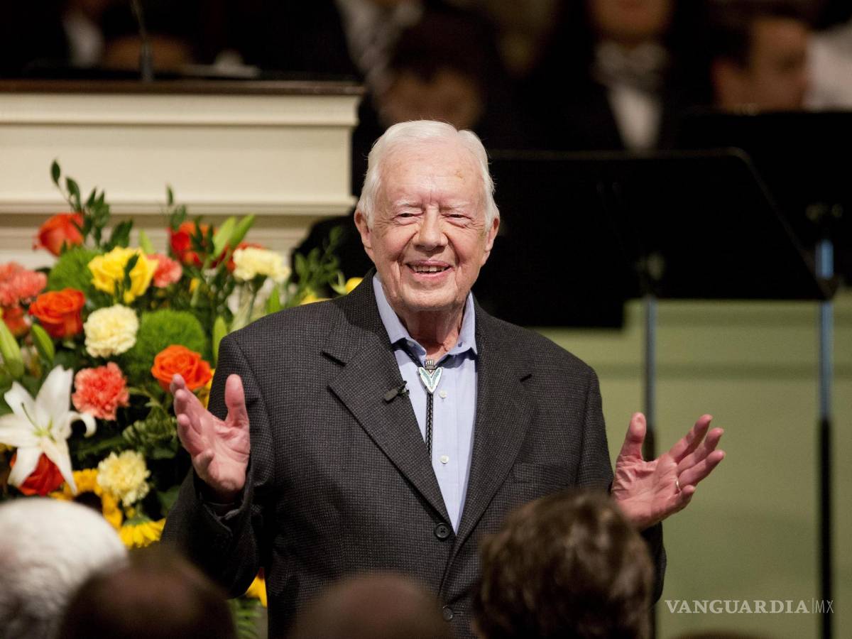 $!El expresidente Jimmy Carter enseña una clase de escuela dominical en la Iglesia Bautista Maranatha en su ciudad natal de Plains, Georgia, el 23 de agosto de 2015.