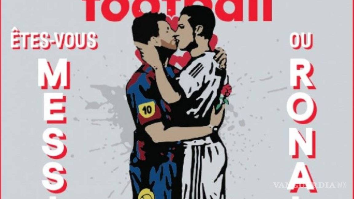 El beso entre Messi y Cristiano captado por France Football