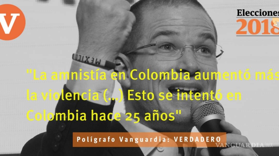 Es verdadera la afirmación de Anaya de que aumentó la violencia en Colombia después de la amnistía