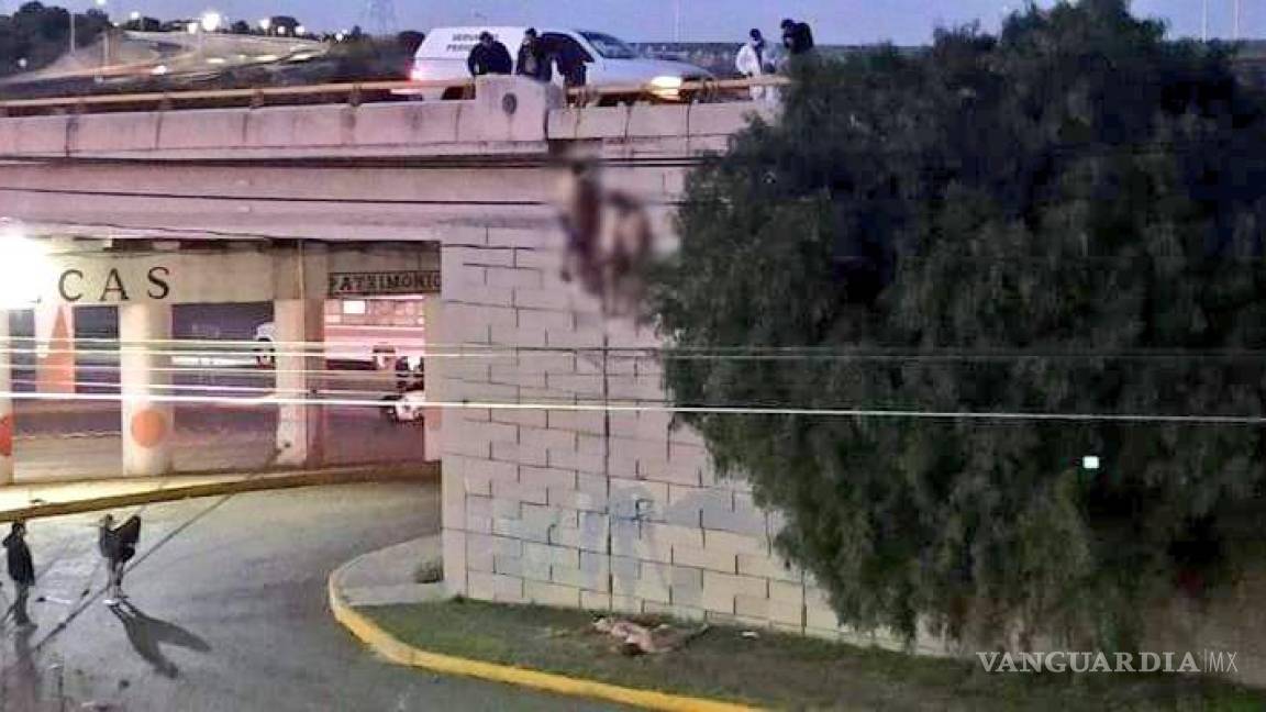 De nuevo en Zacatecas dejan colgados cuerpos en puente vehicular