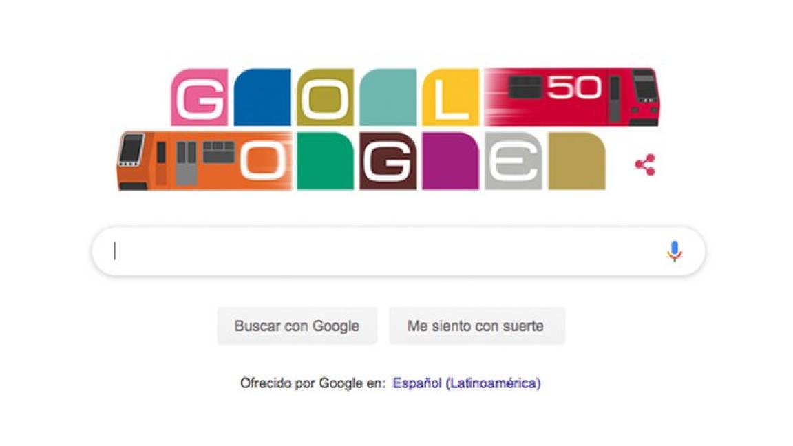 Celebra Google 50 aniversario de SCT Metro con Doodle