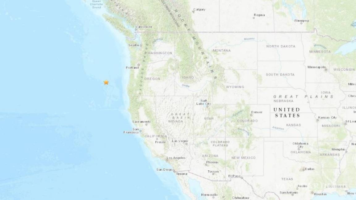 Sacude sismo de magnitud 6,3 en la costa noroeste de EU
