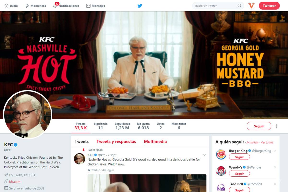 ¿Por qué KFC sólo sigue a 11 personas en Twitter?