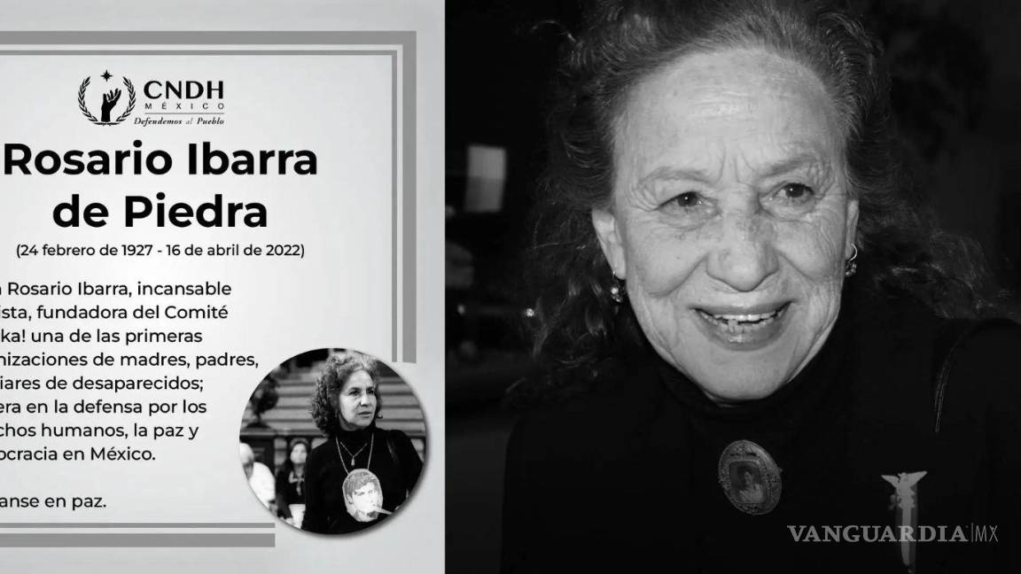 Fallece la activista saltillense Rosario Ibarra en Monterrey, NL