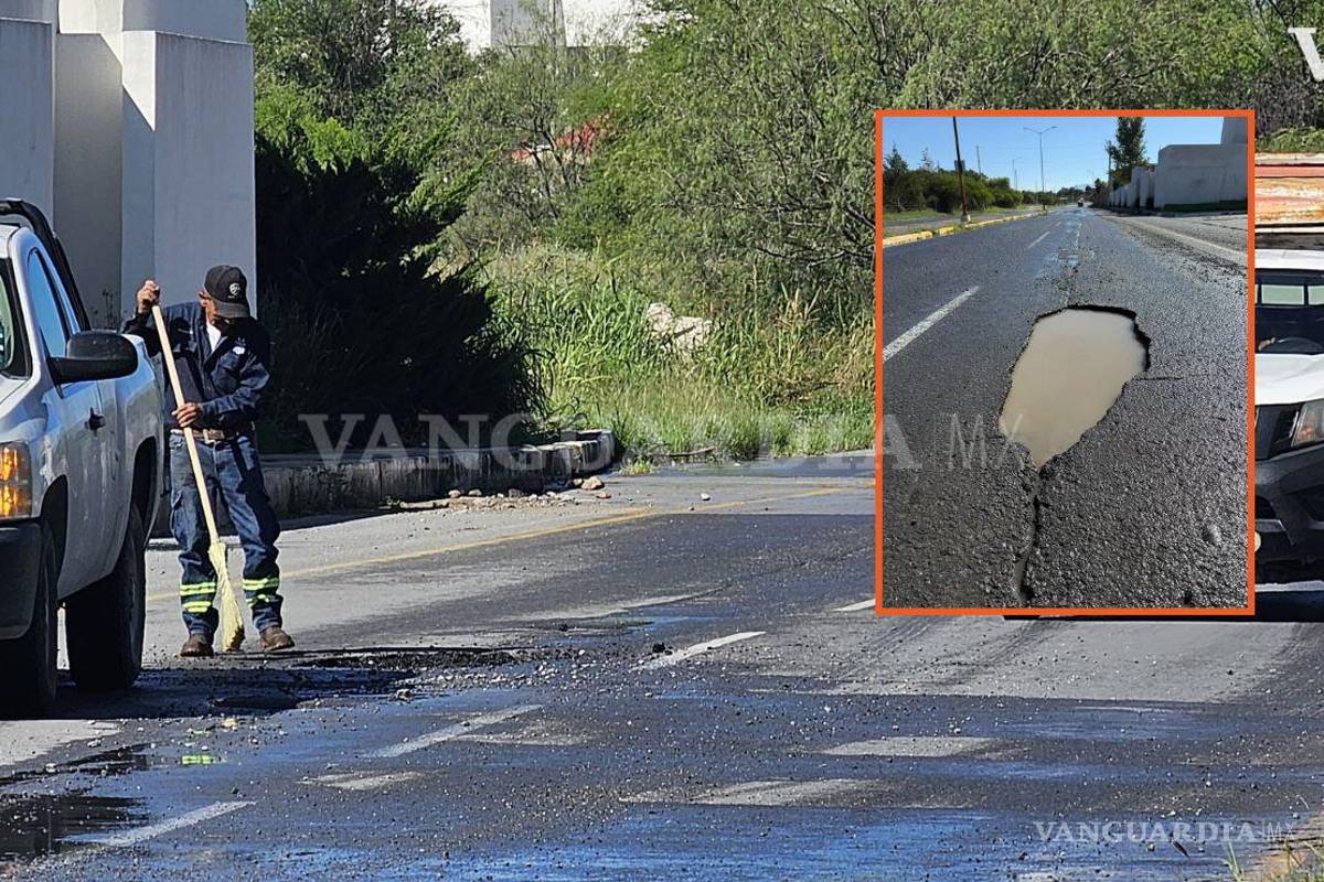 Saltillo: atienden bache peligroso en el bulevar Musa de León tras afectaciones a vehículos