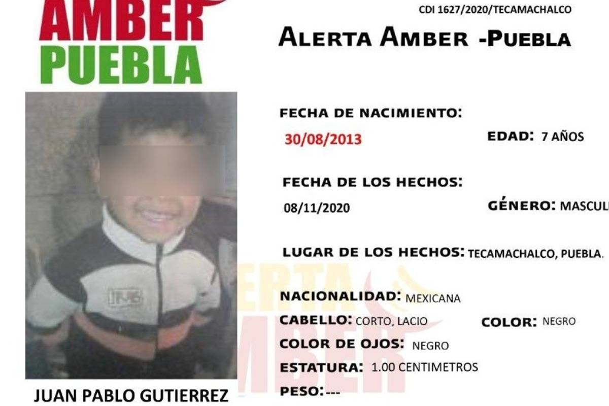 Localizan muerto a niño de 7 años reportado como desaparecido en Puebla