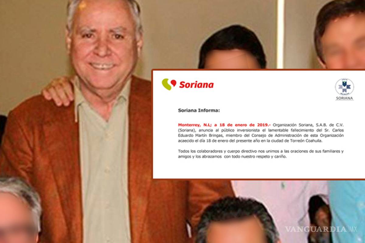 Soriana confirma muerte de Carlos Eduardo Martín Bringas en Coahuila