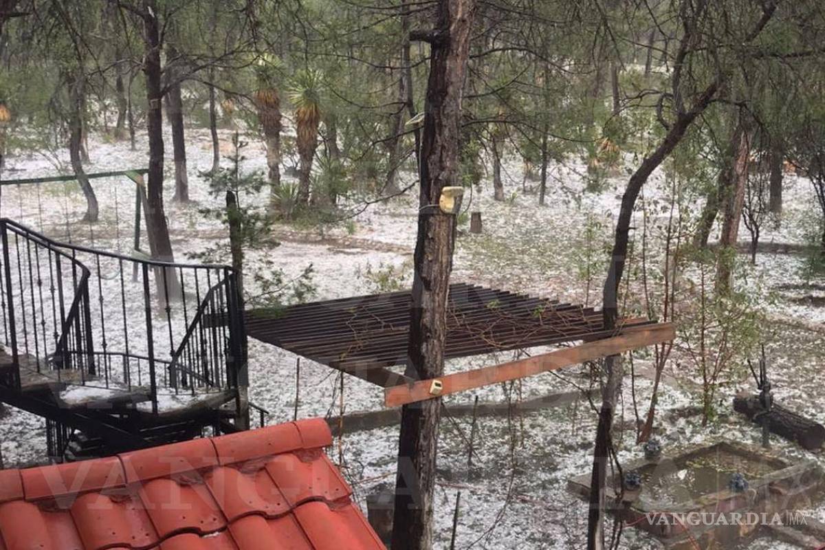 Cae granizo en Sierra Hermosa y ayuda a calmar el fuego