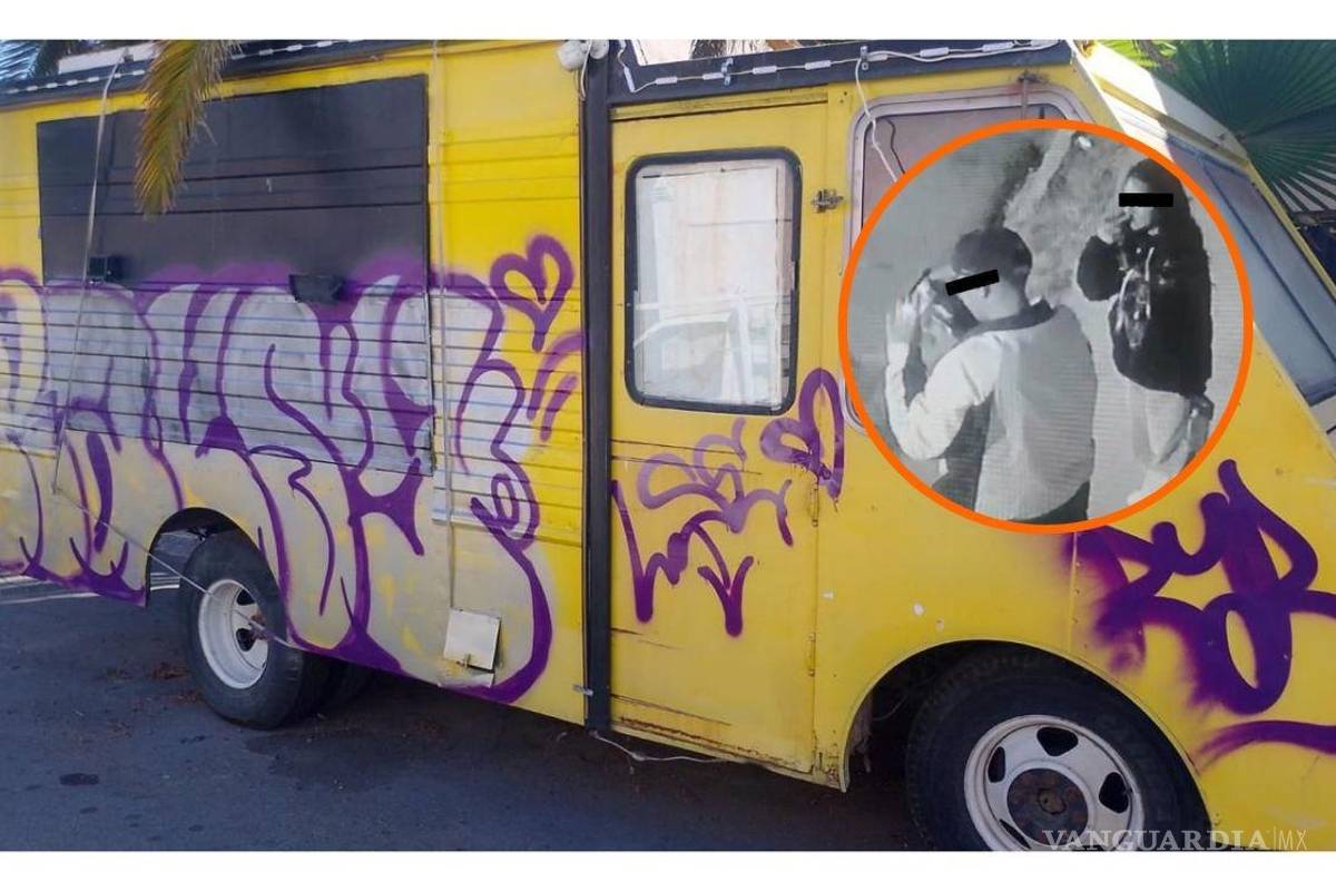 Saltillo: detienen a joven por grafitear vehículos y food trucks