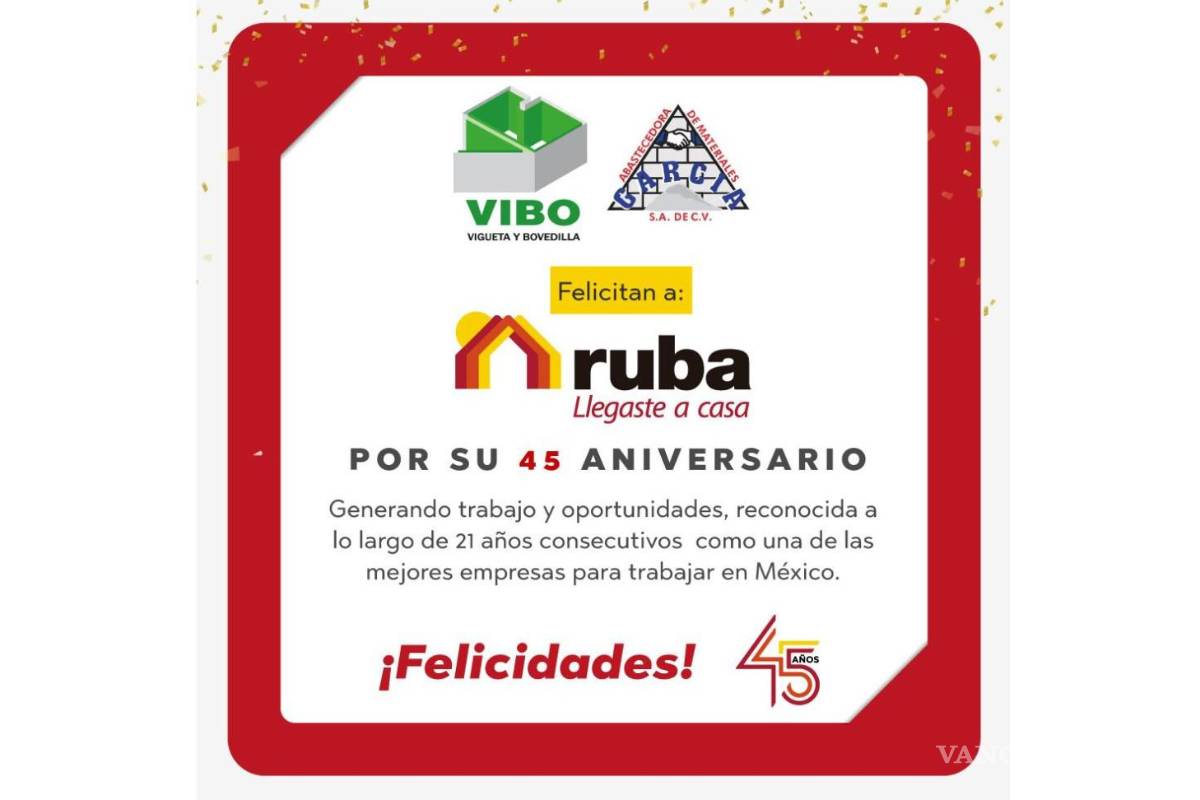 Ruba cumple 45 años marcando el rumbo de la vivienda en México