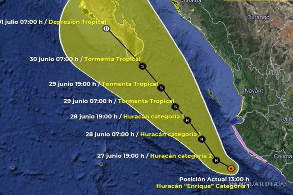 Huracán Enrique provoca afectaciones en Colima