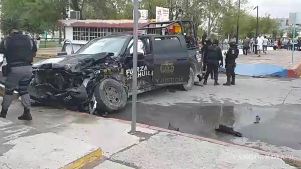 Chocan vehículos de Fuerza Coahuila y Policía Municipal en Monclova