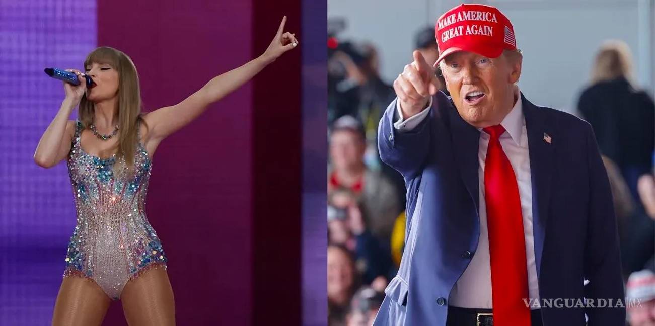 $!La cantante estadounidense Taylor Swift (i) y el expresidente Donald Trump, en medio de una campaña a las elecciones marcada por la inteligencia artificial (IA).