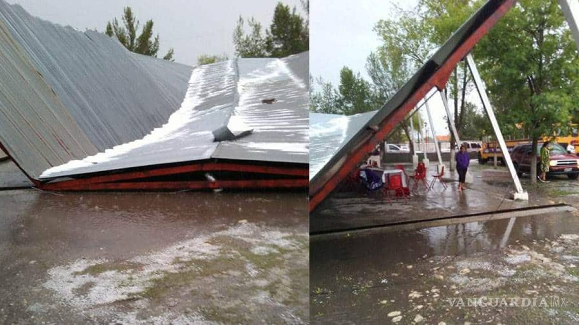Colapsa techo de secundaria en pleno festejo del Día de la Madre en Nuevo León; reportan 5 lesionados