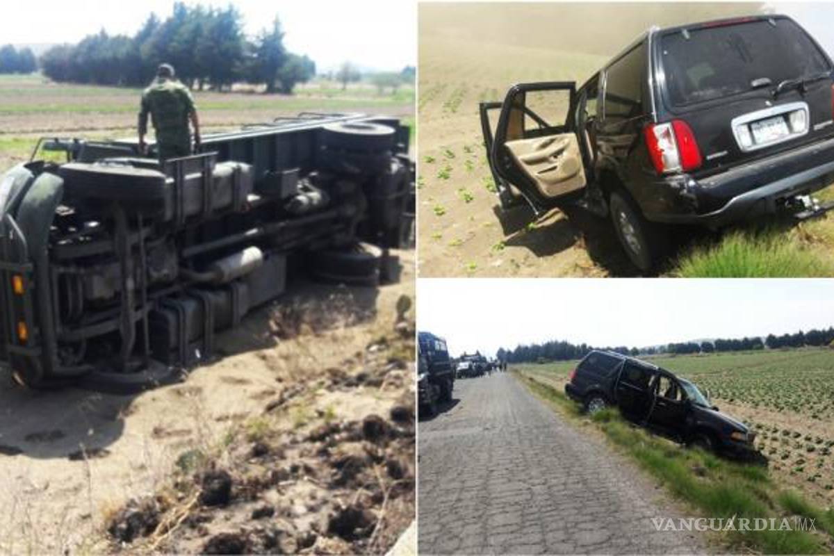 'Huachicoleros' embisten convoy militar en Puebla