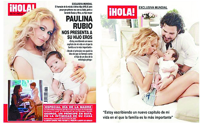 Paulina Rubio presenta a su hijo Eros