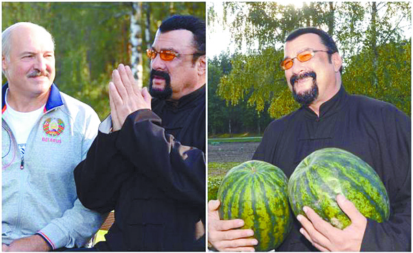 Steven Seagal recibe sandías del presidente bielorruso