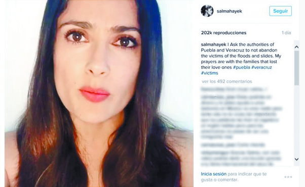 Salma Hayek pide no abandonar a víctimas