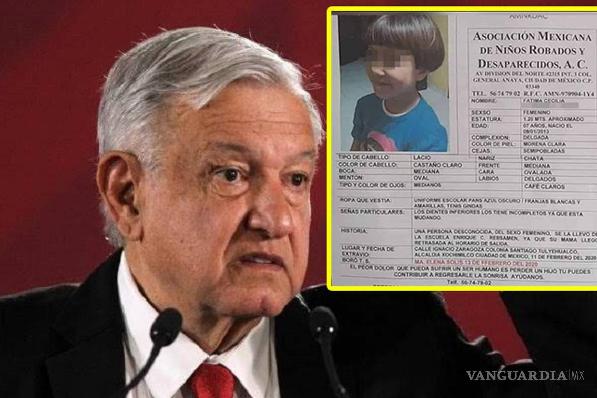 AMLO lamenta feminicidio de Fátima, menor raptada y asesinada en Tláhuac; culpa a la política neoliberal