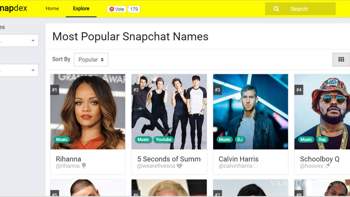 Snapdex; el directorio de Snapchat