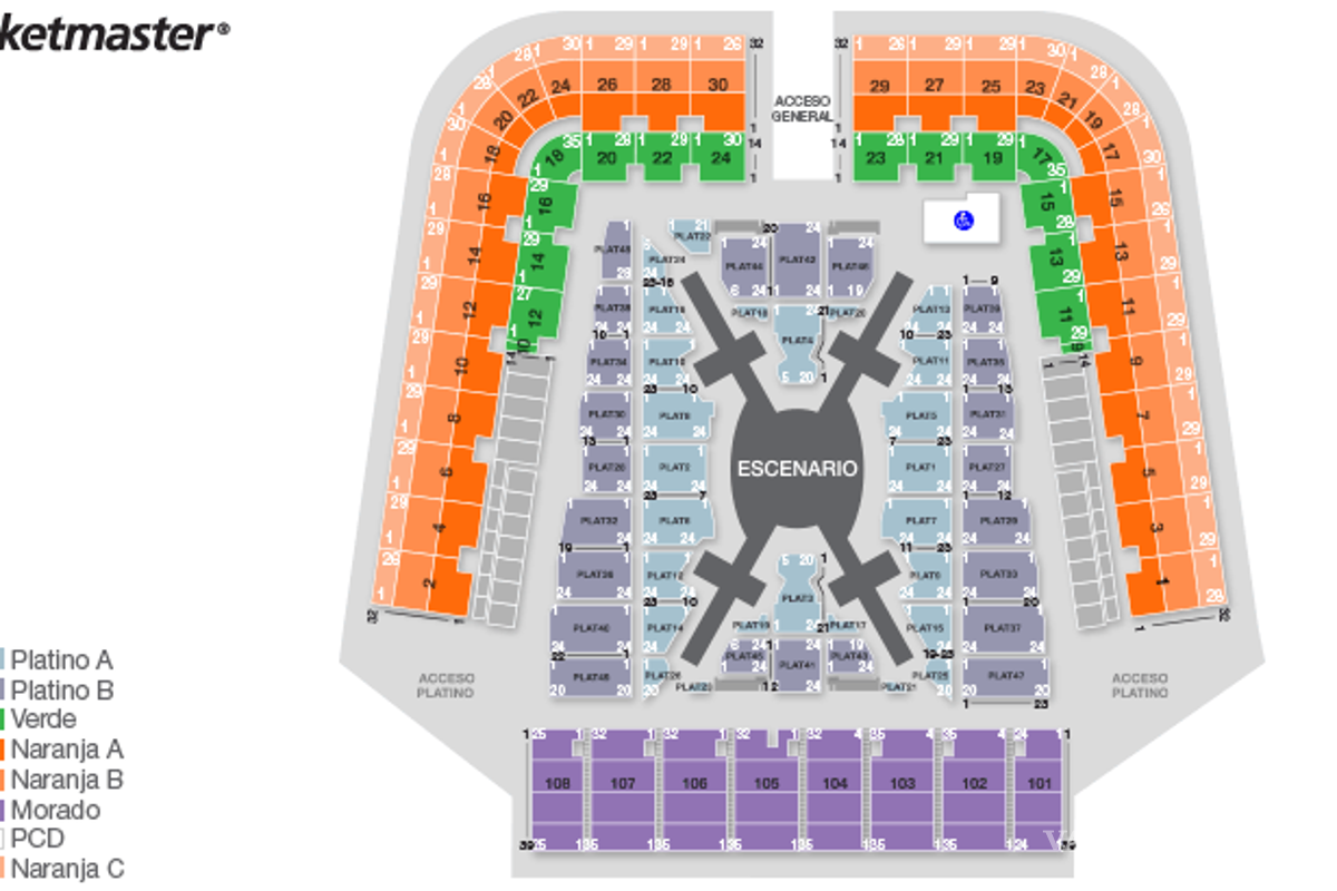 $!Mapa de zonas para los conciertos de BTS en el Estadio GNP Seguros