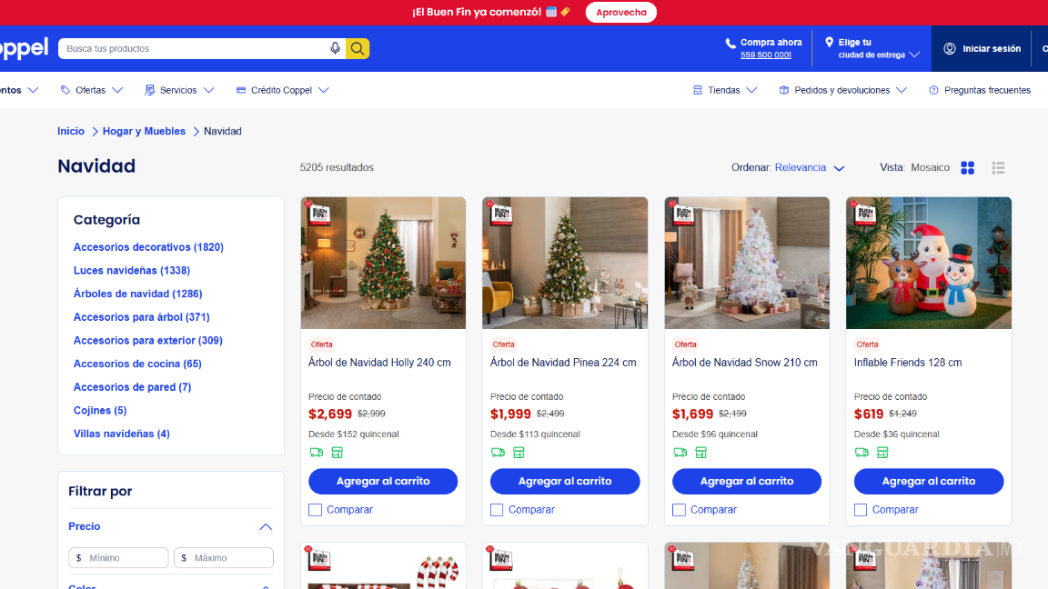 $!Liverpool, Amazon y Coppel ponen en descuento artículos de Navidad por el Buen Fin 2025