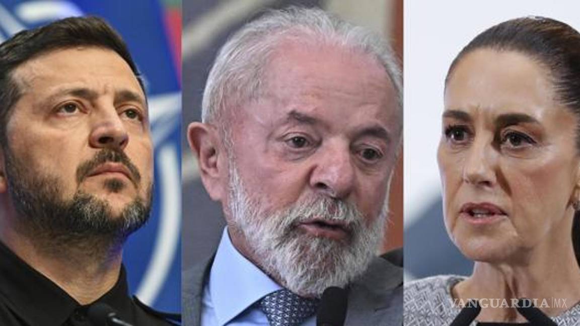 $!Los presidentes Volodímir Zelenski de Ucrania, Luiz Inácio Lula da Silva de Brasil y Claudia Sheinbaum de México, encabezan la lista de líderes invitados al G7.