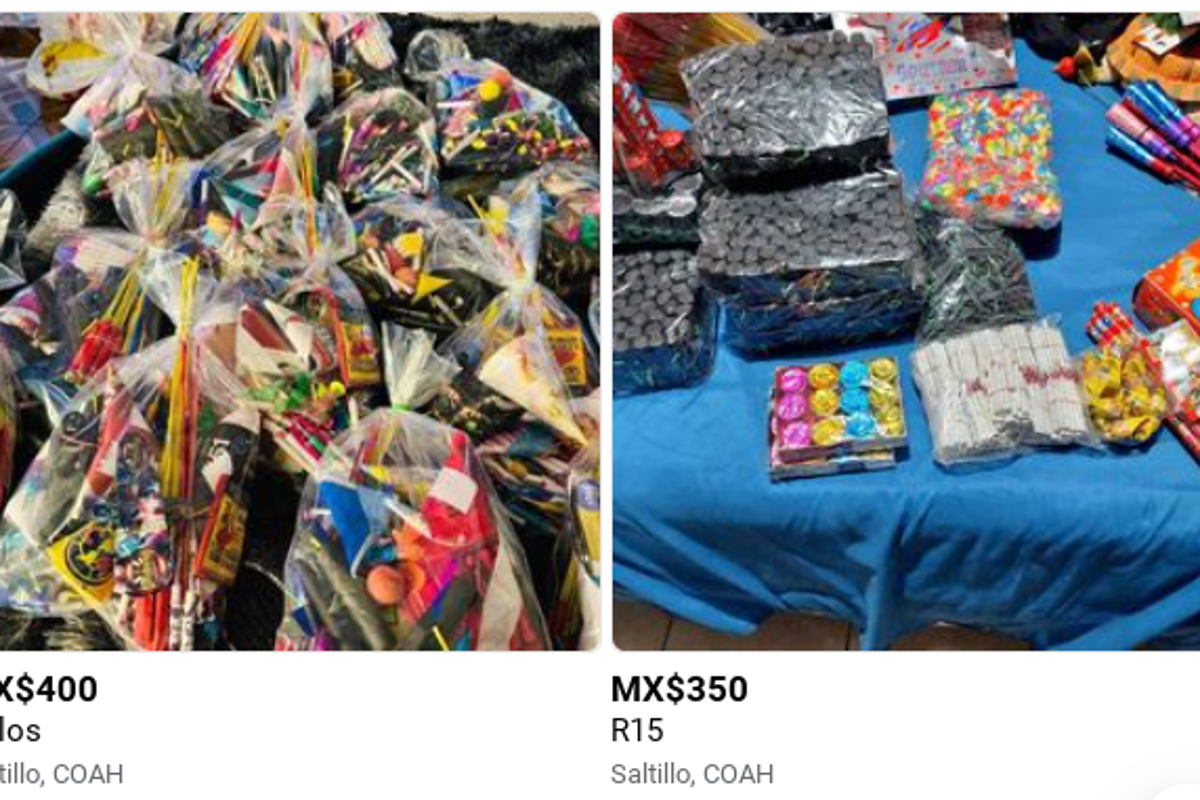 Pese a prohibición, en Saltillo ofrecen pirotecnia en redes sociales