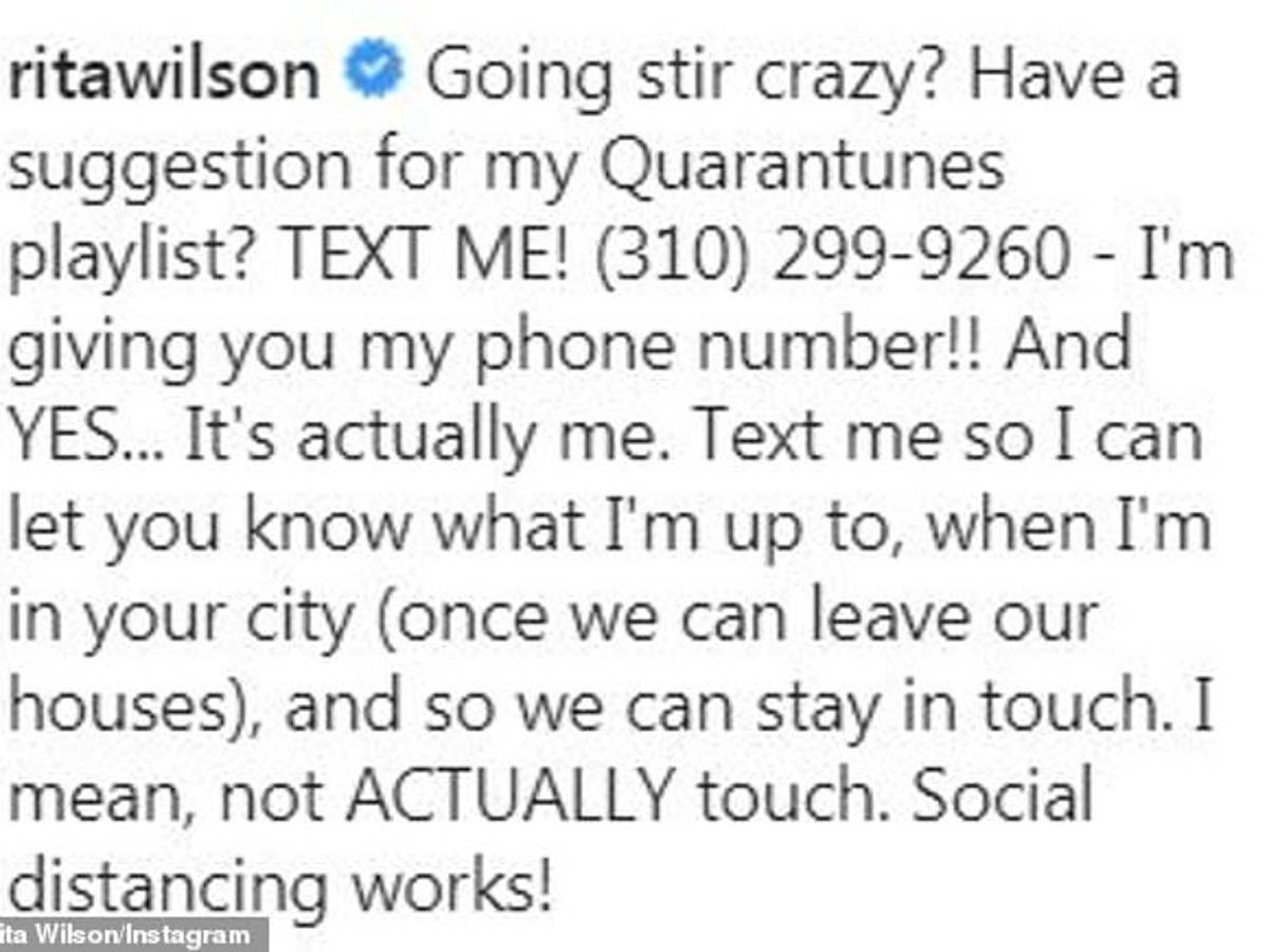 $!Mientras tanto… Rita Wilson comparte en Instagram su número de teléfono y pide a sus fans que le envíen mensajes mientras está en recuperación