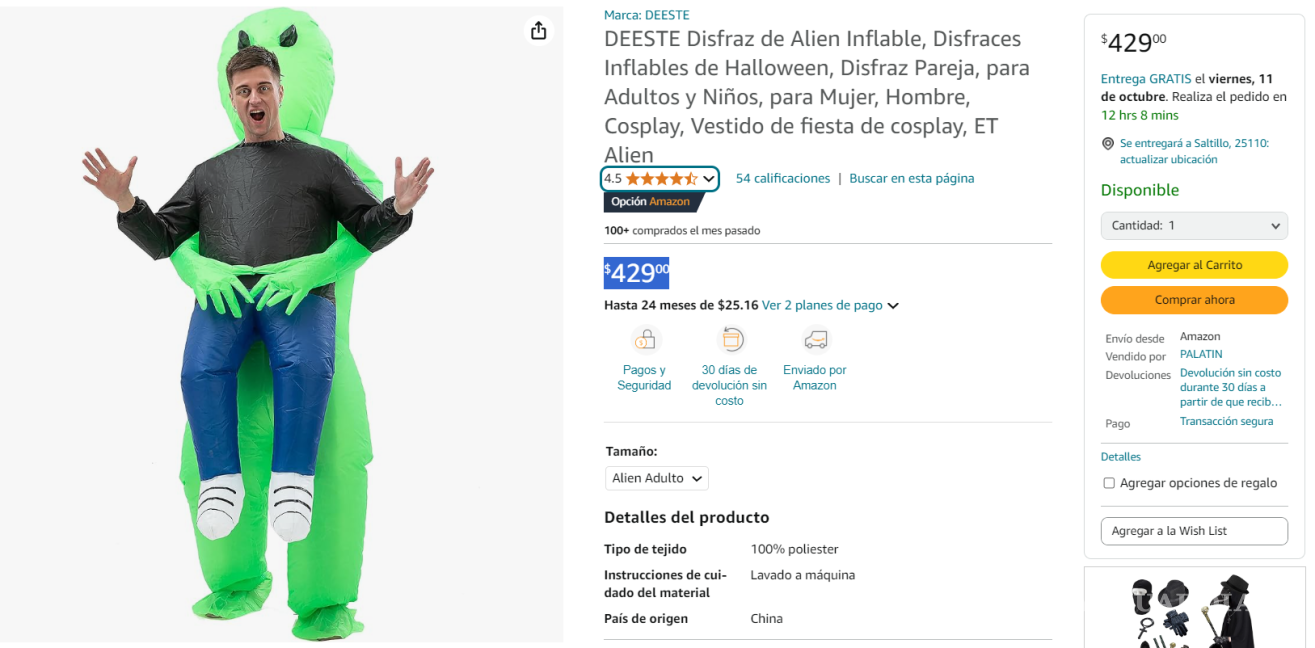 $!Amazon: Estos son los mejores disfraces inflables para Halloween que puedes encontrar