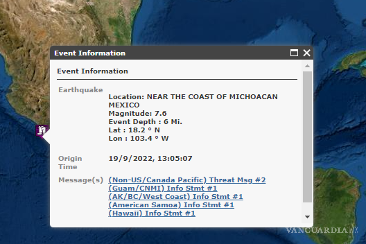 Protección Civil desmiente alerta de tsunami, tras sismo de 7.4 en Michoacán