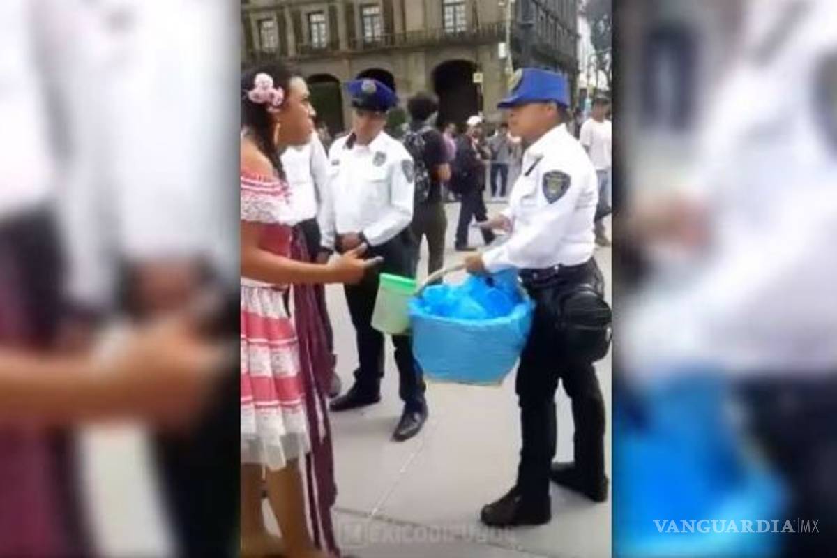 Lady Tacos de Canasta acusa discriminación de policías en el Zócalo (+videos)