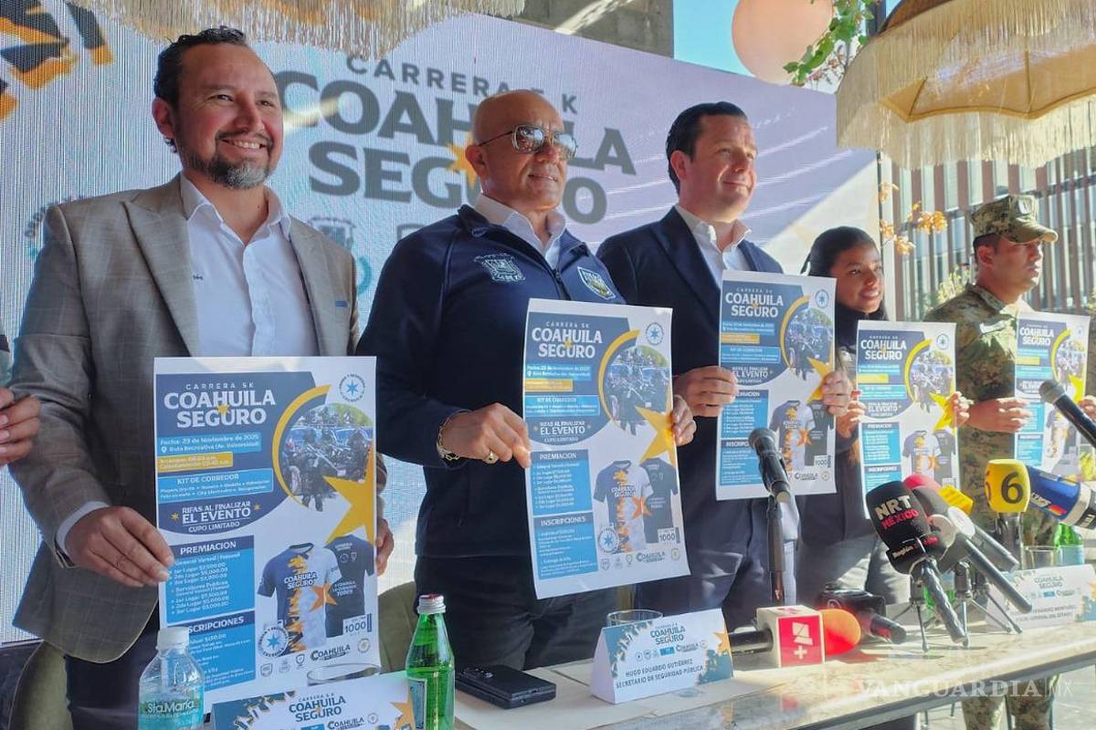 Anuncian el fiscal Federico Fernández y el secretario Hugo Gutiérrez la Carrera 5K ‘Coahuila Seguro’