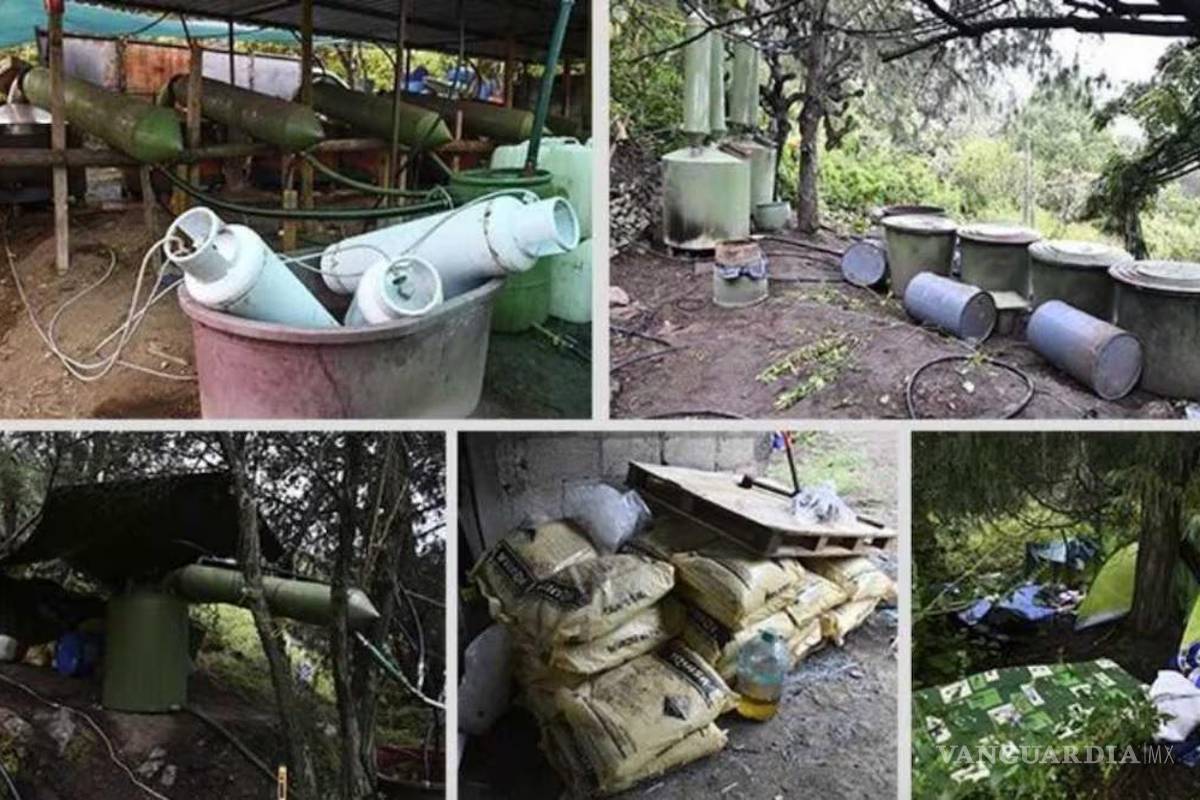 Desmantelan narcolaboratorio en Hidalgo; aseguran armas, droga y equipo químico