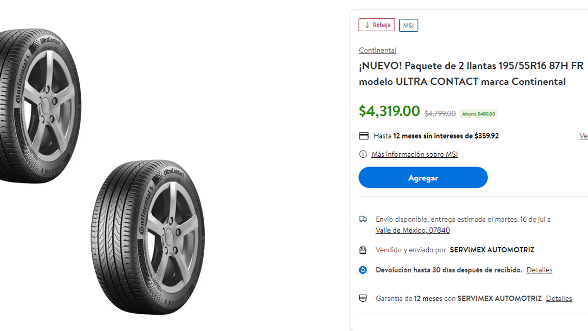 $!Michelin, Continental, Goodyear... Estos son los mejores descuentos en neumáticos que ofrece Walmart