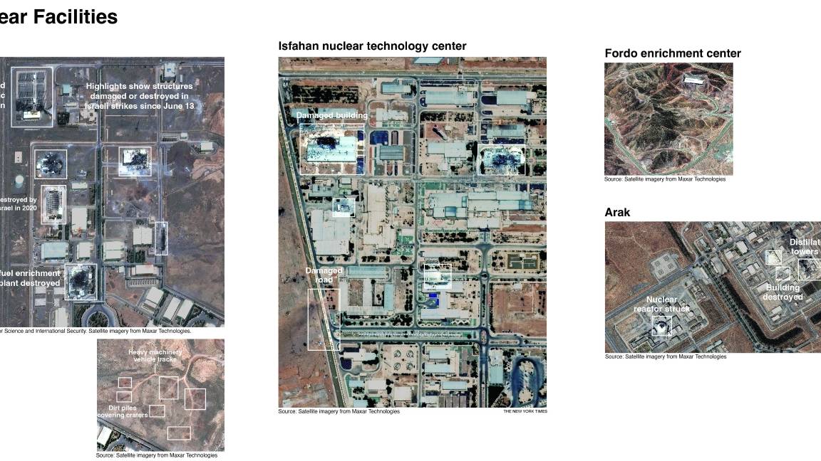 $!El mayor ataque de Israel contra Irán tuvo como objetivo instalaciones nucleares y militares, depósitos de gas y petróleo, y la emisora estatal. Imágenes aéreas comentadas de las instalaciones nucleares de Natanz, Isfahán, Fordo y Ara.