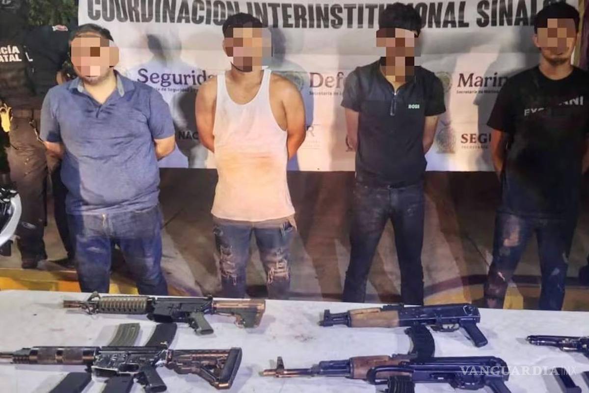 Jóvenes en moto, fusiles y chalecos tácticos: así cayó una célula en Navolato