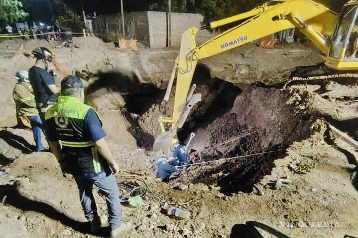 Derrumbe en obra de drenaje deja tres muertos y un sobreviviente en Ciudad Obregón