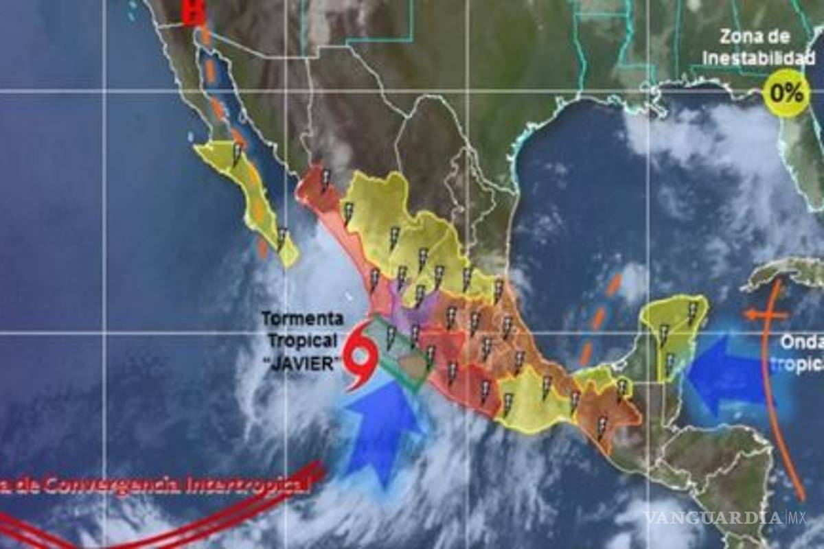 Tormenta tropical Javier se forma en el Pacífico Mexicano