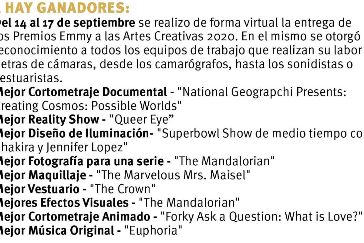 $!¡El show debe continuar! ¿Qué veremos en los Premios Emmy 2020?