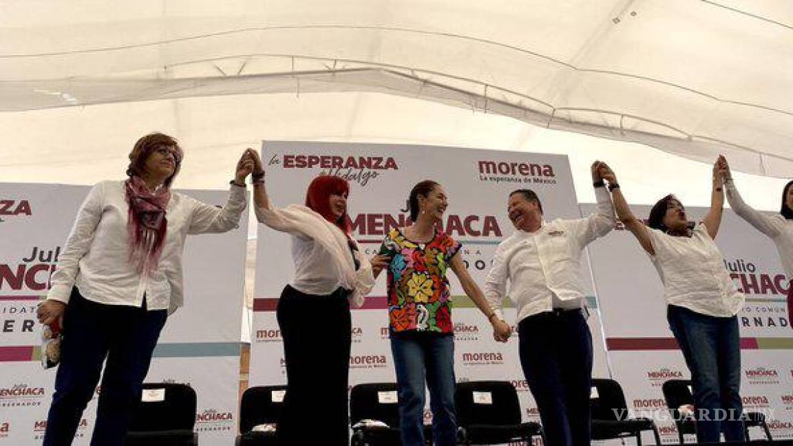 $!“¡Presidenta, Presidenta!”, vitorean a Sheinbaum en Hidalgo en campaña de Julio Menchaca
